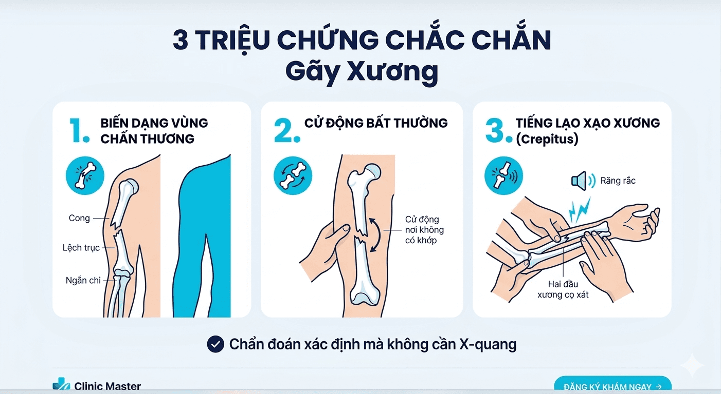 3 Triệu Chứng Chắc Chắn Gãy Xương Và Cách Xử Trí Khẩn Cấp Để Tránh Biến Chứng