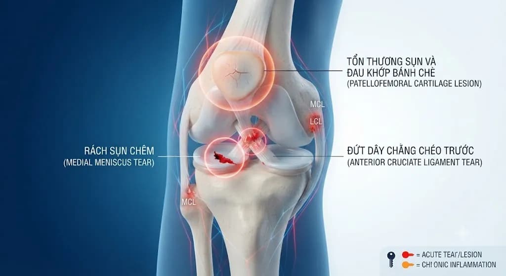 Các Loại Chấn Thương Đầu Gối Phổ Biến & Cách Trị 2026