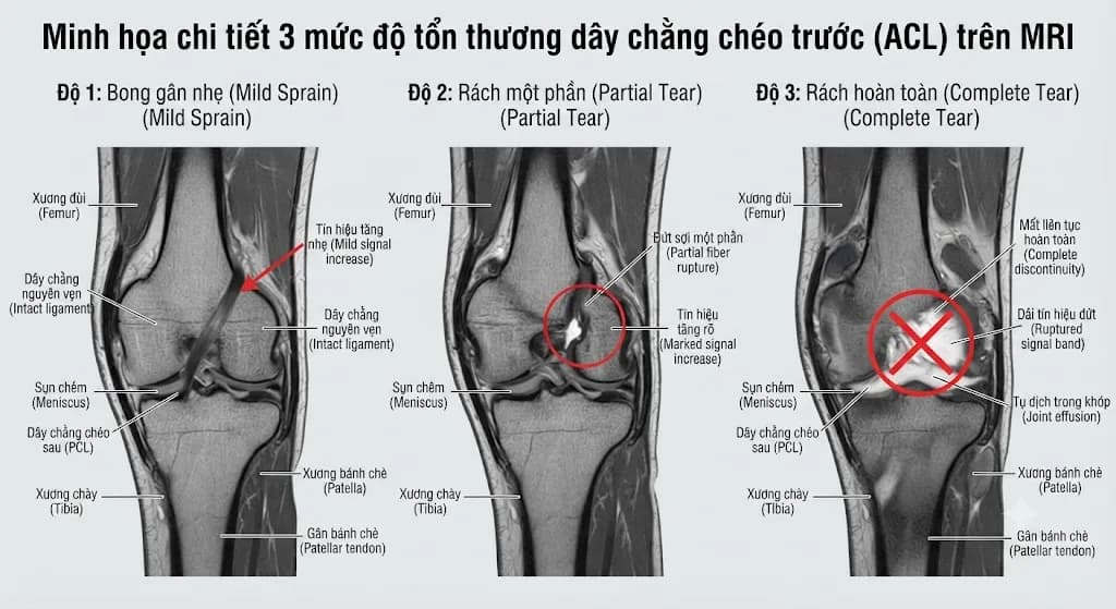 MRI Đứt Dây Chằng Chéo Trước (ACL): Chẩn Đoán Vàng Chính Xác 2026